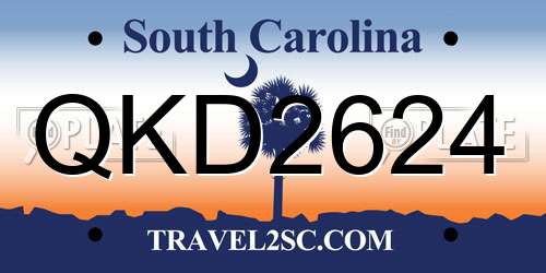 QKD2624 South Carolina License Plate