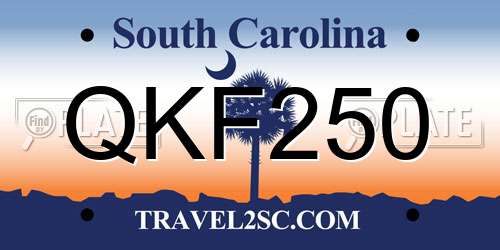 QKF250 South Carolina License Plate