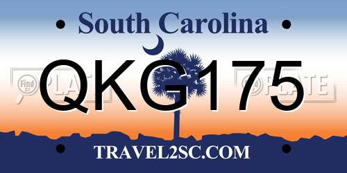 QKG175 South Carolina License Plate