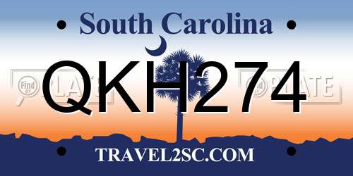 QKH274 South Carolina License Plate
