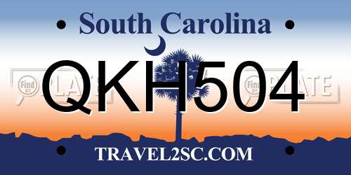 QKH504 South Carolina License Plate