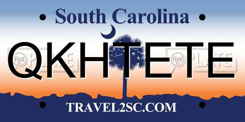 QKHTETE South Carolina License Plate