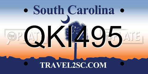 QKI495 South Carolina License Plate