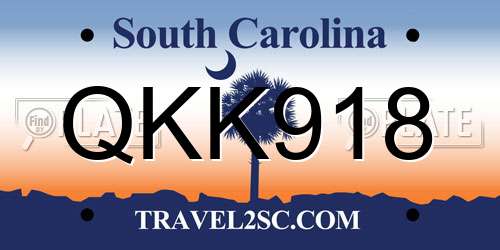 QKK918 South Carolina License Plate