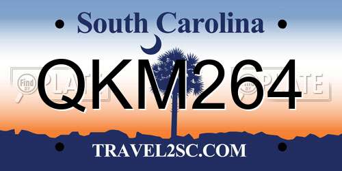 QKM264 South Carolina License Plate