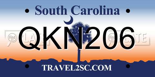 QKN206 South Carolina License Plate