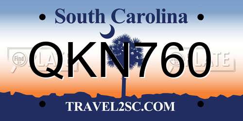 QKN760 South Carolina License Plate
