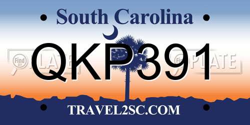QKP391 South Carolina License Plate