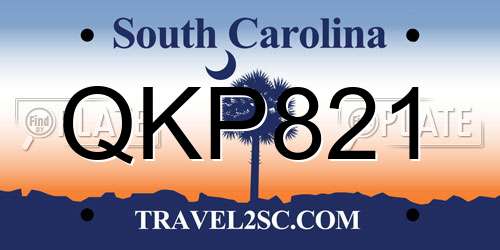 QKP821 South Carolina License Plate