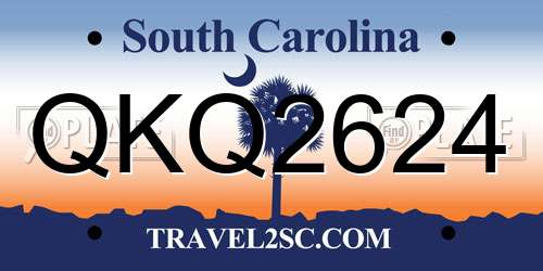 QKQ2624 South Carolina License Plate