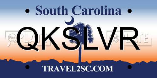 QKSLVR South Carolina License Plate