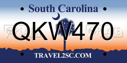 QKW470 South Carolina License Plate