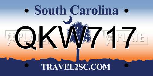 QKW717 South Carolina License Plate