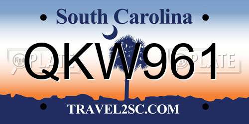 QKW961 South Carolina License Plate