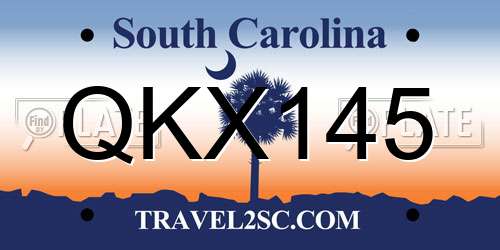 QKX145 South Carolina License Plate