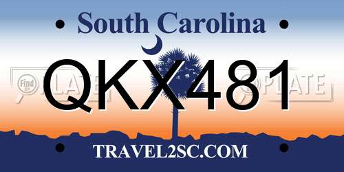 QKX481 South Carolina License Plate