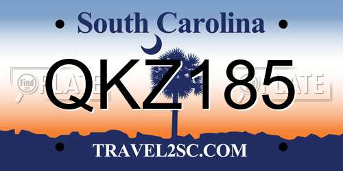 QKZ185 South Carolina License Plate