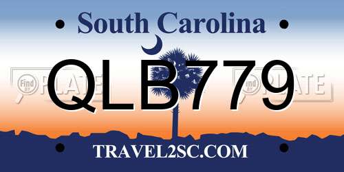 QLB779 South Carolina License Plate