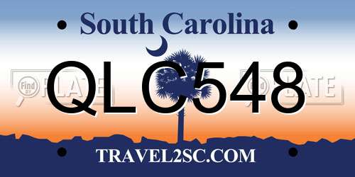 QLC548 South Carolina License Plate