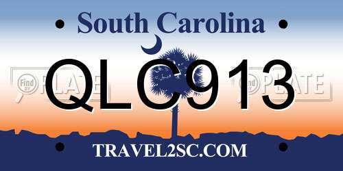 QLC913 South Carolina License Plate