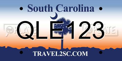 QLE123 South Carolina License Plate