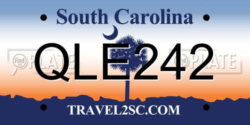 QLE242 South Carolina License Plate