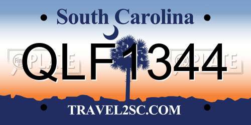 QLF1344 South Carolina License Plate