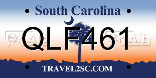 QLF461 South Carolina License Plate