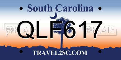 QLF617 South Carolina License Plate