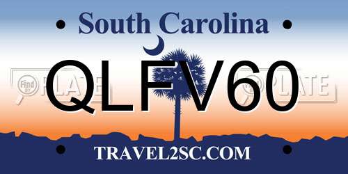 QLFV60 South Carolina License Plate