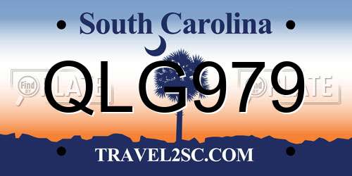 QLG979 South Carolina License Plate