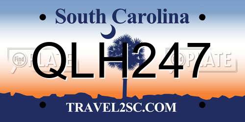 QLH247 South Carolina License Plate