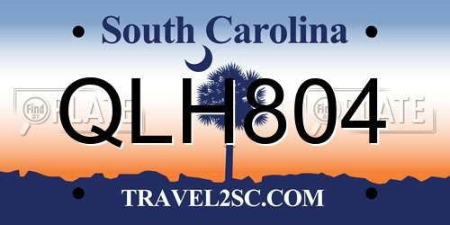 QLH804 South Carolina License Plate
