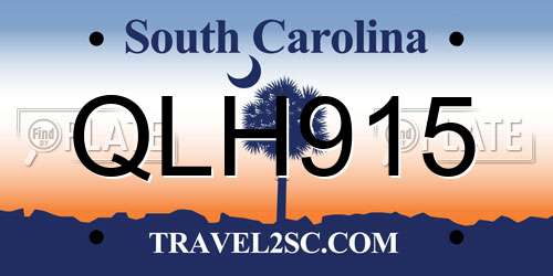 QLH915 South Carolina License Plate