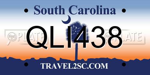QLI438 South Carolina License Plate
