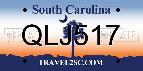 QLJ517 South Carolina License Plate