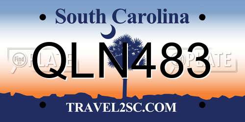 QLN483 South Carolina License Plate