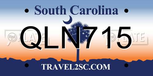 QLN715 South Carolina License Plate