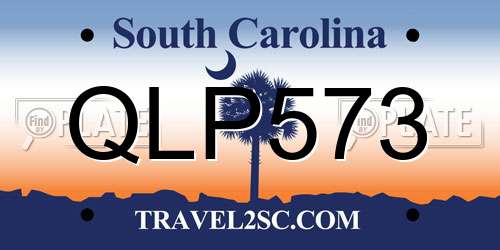 QLP573 South Carolina License Plate