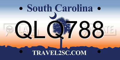 QLQ788 South Carolina License Plate