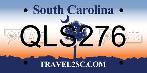 QLS276 South Carolina License Plate