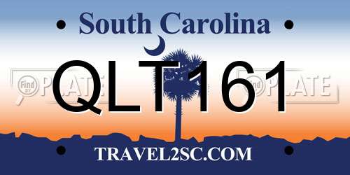 QLT161 South Carolina License Plate
