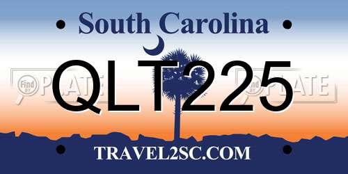 QLT225 South Carolina License Plate