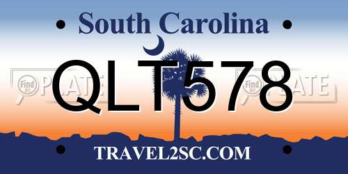 QLT578 South Carolina License Plate