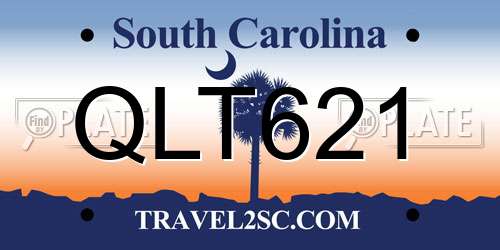 QLT621 South Carolina License Plate