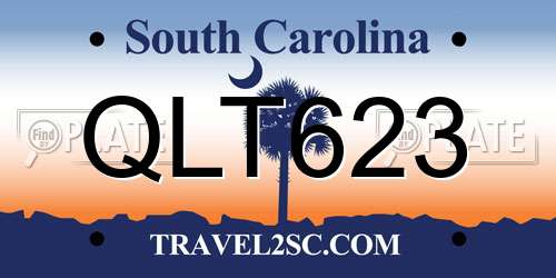 QLT623 South Carolina License Plate