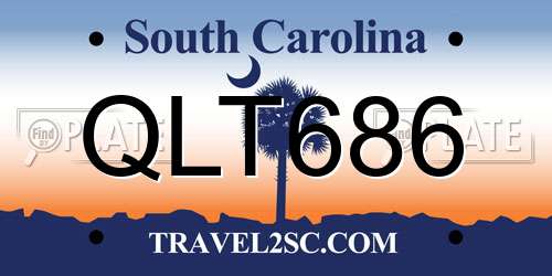 QLT686 South Carolina License Plate