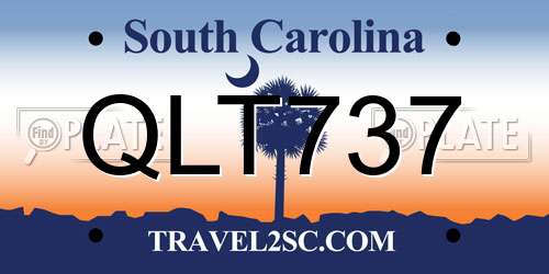 QLT737 South Carolina License Plate