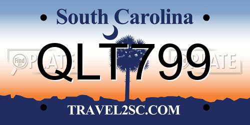 QLT799 South Carolina License Plate