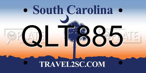 QLT885 South Carolina License Plate